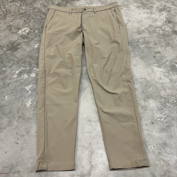 Lululemon Pants Men Size 36x31 Commission Slim Warpstreme Tofino Sand Khaki
